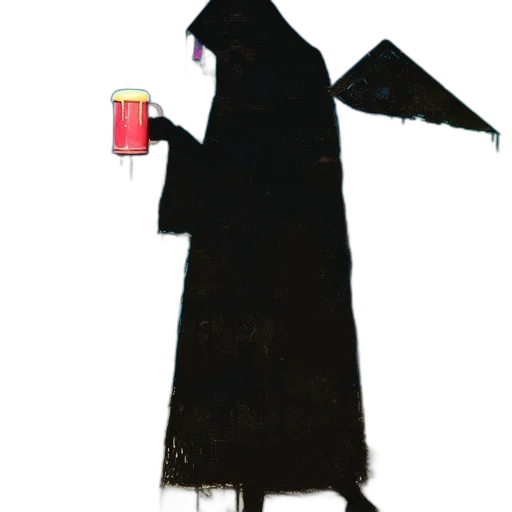 staff, umbrella, hat, dress, concept art, pixel art, cyberpunk, vaporwave transparent PNG cut-out