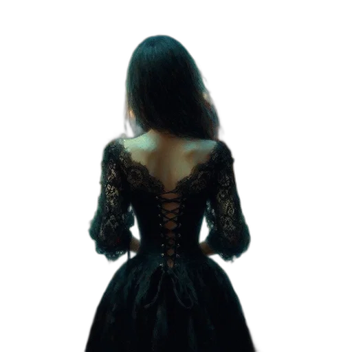 dress, crown, hair, jacket, concept art, dark, young, woman transparent PNG cut-out