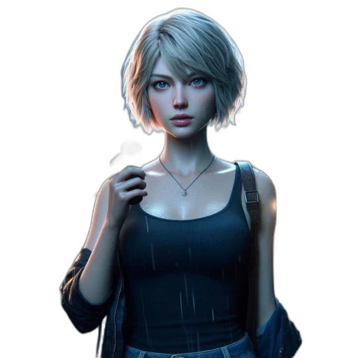 face, dress, jacket, weapon, concept art, fantasy art, pixel art, photorealistic transparent PNG cut-out