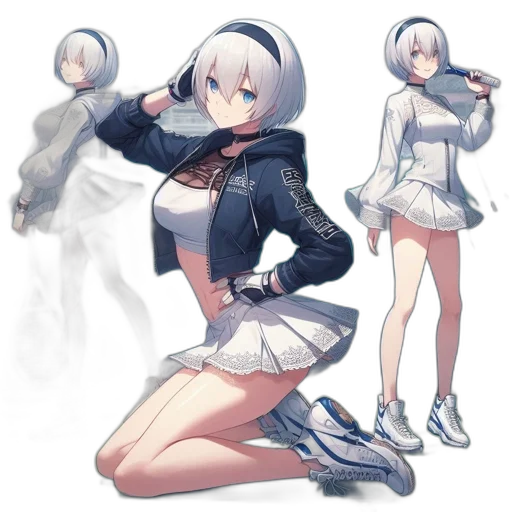 jacket, robot, weapon, staff, concept art, anime, pixel art, cyberpunk transparent PNG cut-out