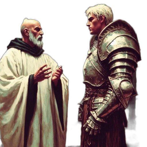 sword, concept art, fantasy art, comic book art, pixel art, fire, monochrome, elderly transparent PNG cut-out