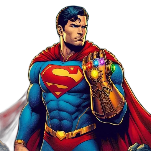 comic book art, concept art, fantasy art, cartoon, image, combines, iconic, superheroes transparent PNG cut-out