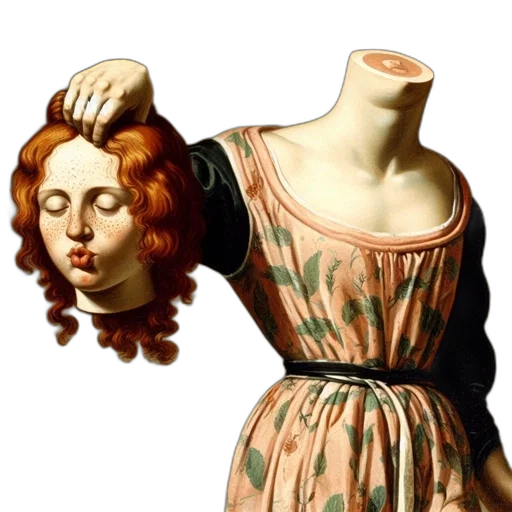 dress, mask, face, jewelry, photorealistic, oil painting, concept art, 3d render transparent PNG cut-out