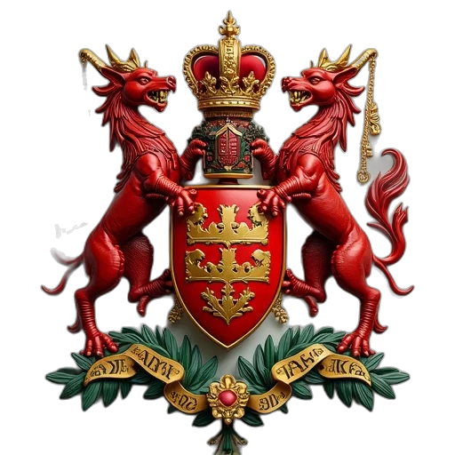 dragon, crown, staff, family, crest, finnes, bag transparent PNG cut-out