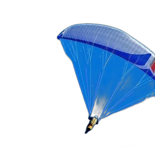 umbrella, person, paragliding, against, clear, blue, sky, wearing transparent PNG cut-out