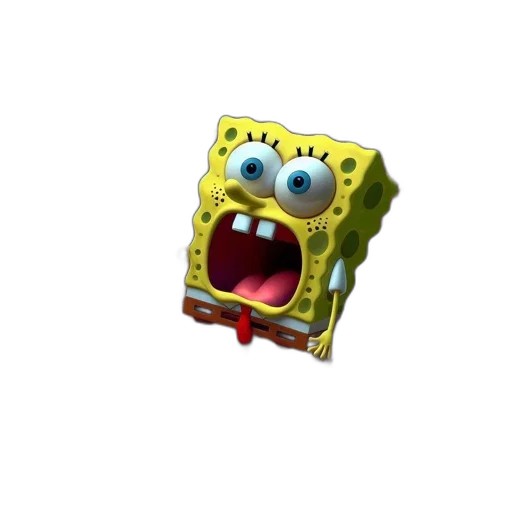 face, animal, robot, creature, 3d render, photorealistic, underwater, spongebob transparent PNG cut-out
