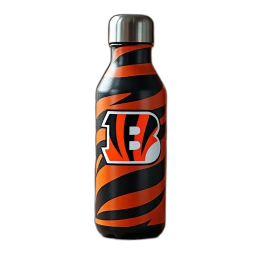 bottle, 3d render, thermos, nfl, cincinnati, bengals, 500ml transparent PNG cut-out