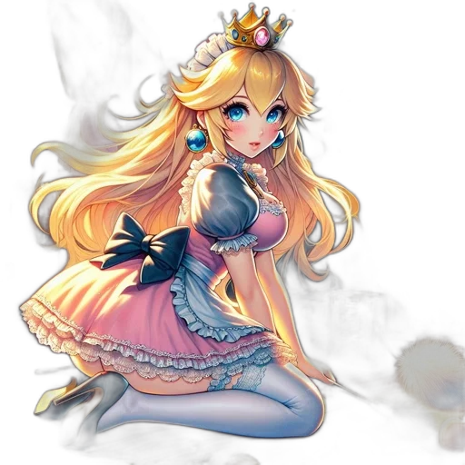 crown, dress, staff, dragon, fantasy art, pixel art, concept art, anime transparent PNG cut-out