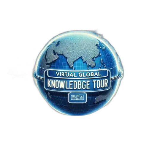 digital, illustration, portrays, virtual, global, knowledge, tour, featuring transparent PNG cut-out