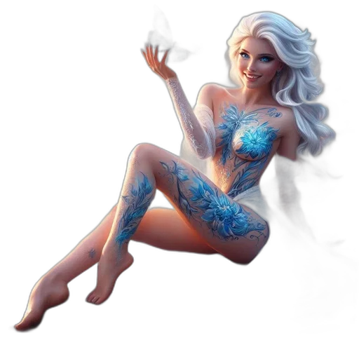 dress, fantasy art, concept art, pixel art, comic book art, blue, ethereal, woman transparent PNG cut-out