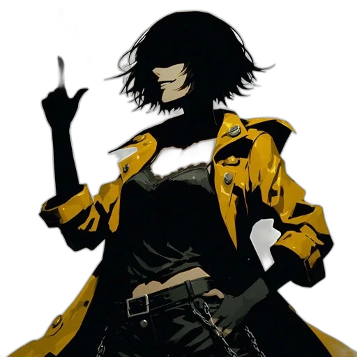 jacket, weapon, staff, mask, comic book art, concept art, anime, cyberpunk transparent PNG cut-out