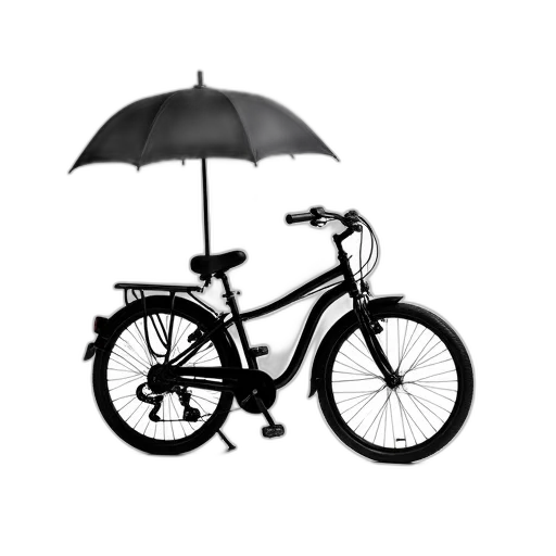 umbrella, photorealistic, 3d render, concept art, cartoon, rain, monochrome, black transparent PNG cut-out