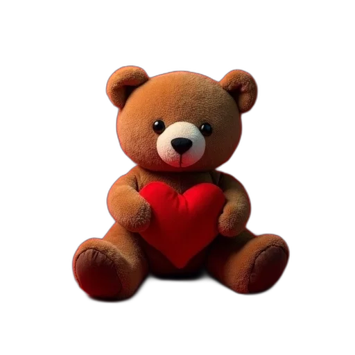 3d render, photorealistic, concept art, bear, pillow, red, background transparent PNG cut-out