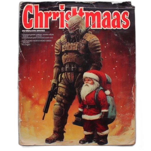 concept art, flaming, festive, scene, suited, soldier, faces, off transparent PNG cut-out