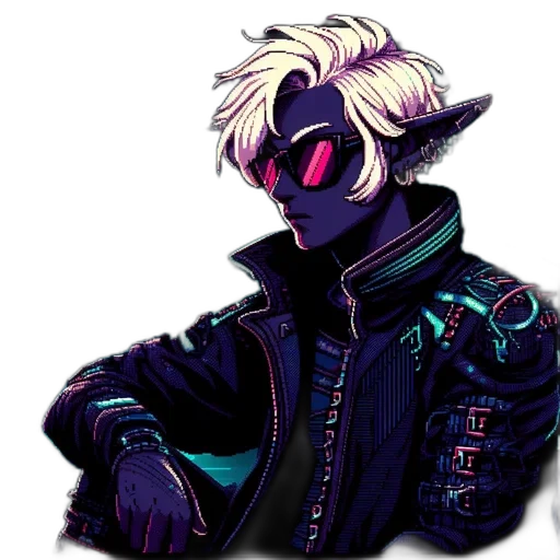 jacket, mask, cyberpunk, concept art, fantasy art, vaporwave, neon lights, dark transparent PNG cut-out