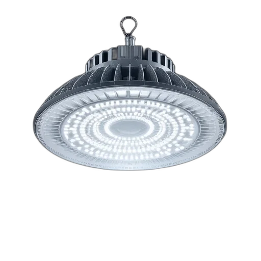3d render, new, product, high, lume, led, ufo, light transparent PNG cut-out