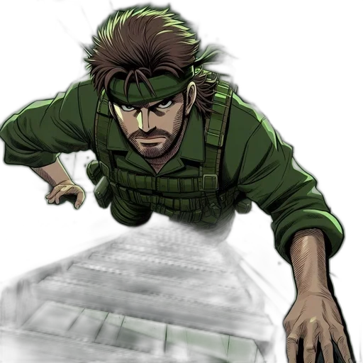 weapon, concept art, comic book art, anime, cartoon, green, intense, action-oriented transparent PNG cut-out