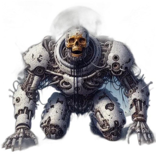 robot, mask, creature, face, concept art, fantasy art, 3d render, photorealistic transparent PNG cut-out