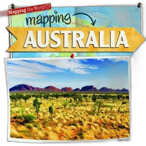 poster, titled, mapping, australia, features, photograph, outback, blue transparent PNG cut-out