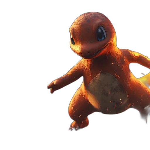 creature, animal, dragon, concept art, 3d render, charmander, pokémon, character transparent PNG cut-out