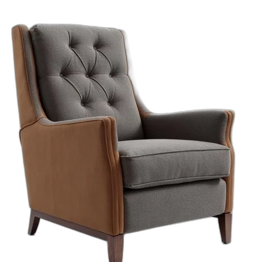 furniture, 3d render, earth tones, modern, recliner, textured, fabric, shades transparent PNG cut-out