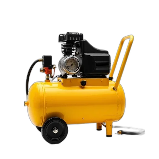 robot, weapon, car, yellow, air, compressor, black, orange transparent PNG cut-out