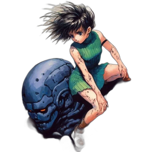 dress, creature, robot, hair transparent PNG cut-out