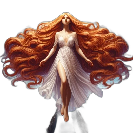 hair, dress, crown, fantasy art, concept art, photorealistic, pixel art, golden transparent PNG cut-out