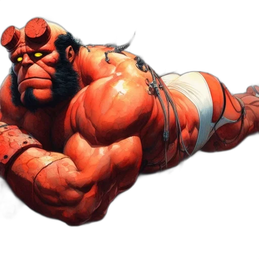 creature, weapon, concept art, comic book art, 3d render, photorealistic, minotaur-like, figure transparent PNG cut-out