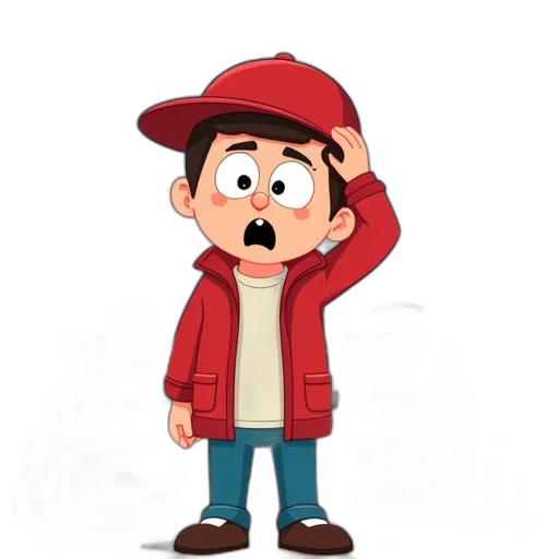 jacket, hat, face, staff, cartoon, 3d render, concept art, pixel art transparent PNG cut-out