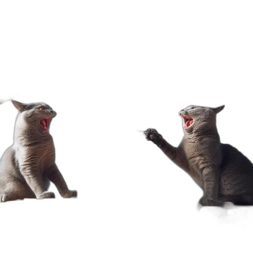animal, creature, 3d render, photorealistic, concept art, fire, two, cats transparent PNG cut-out