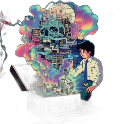 robot, concept art, vaporwave, pixel art, comic book art, outer space, pastel, colorful transparent PNG cut-out