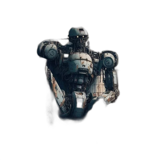 robot, weapon, creature, mask, concept art, 3d render, pixel art, watercolor transparent PNG cut-out