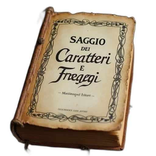 old, worn-out, book, faded, cover, featuring, decorative, border transparent PNG cut-out