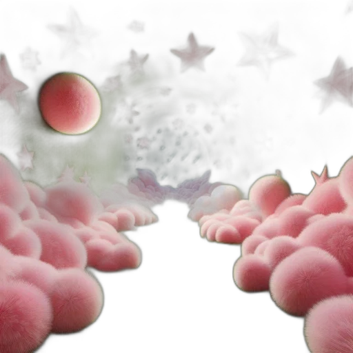 3d render, tunnel-shaped, structure, adorned, pink, decorations, leads, into transparent PNG cut-out