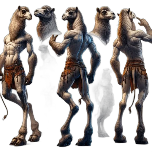 concept art, fantasy art, 3d render, earth tones, artistic, rendering, humanoid, creature transparent PNG cut-out