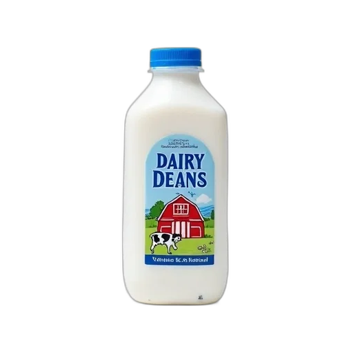 bottle, food, white, milk, carton, blue, cap, label transparent PNG cut-out