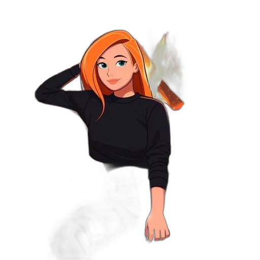 staff, jacket, weapon, hair, pixel art, cartoon, concept art, anime transparent PNG cut-out