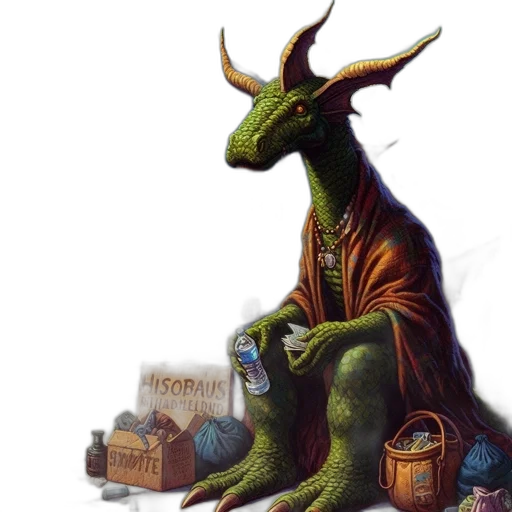 dragon, fantasy art, concept art, pixel art, 3d render, green, draped, brown transparent PNG cut-out