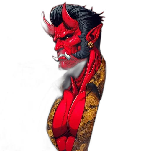 mask, face, dragon, comic book art, concept art, fantasy art, photorealistic, red transparent PNG cut-out