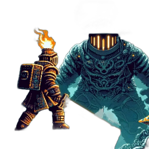 robot, sword, jacket, concept art, pixel art, fantasy art, comic book art, underwater transparent PNG cut-out