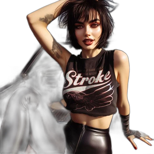 photorealistic, concept art, fantasy art, comic book art, dark, bold, striking, woman transparent PNG cut-out