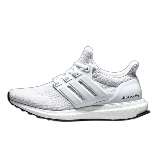 shoes, photorealistic, 3d render, adidas, ultra, boost, white, has transparent PNG cut-out