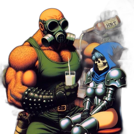 robot, mask, bottle, concept art, pixel art, comic book art, vaporwave, bar transparent PNG cut-out