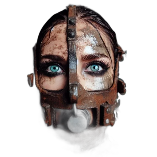 mask, face, robot, weapon, concept art, cyberpunk, photorealistic, fantasy art transparent PNG cut-out