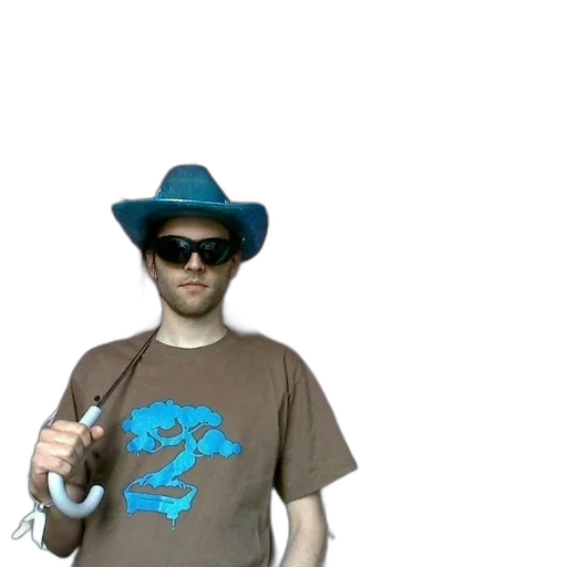 staff, hat, weapon, sword, blue, man, wearing, cowboy transparent PNG cut-out