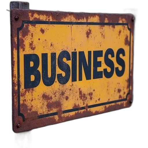 staff, furniture, weapon, old, rusty, sign, reads, business transparent PNG cut-out