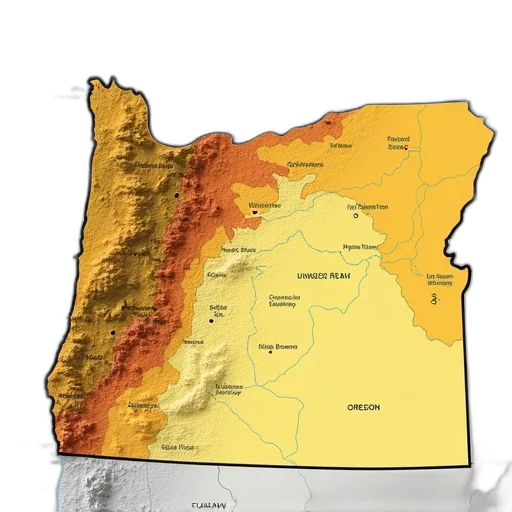 large, map, oregon, state transparent PNG cut-out