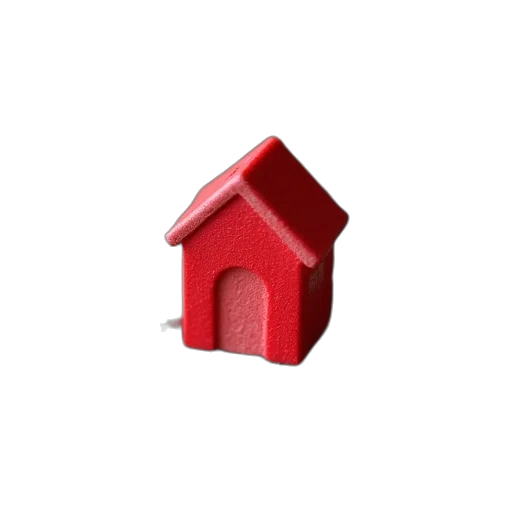 furniture, building, 3d render, photorealistic, concept art, red, house, key transparent PNG cut-out