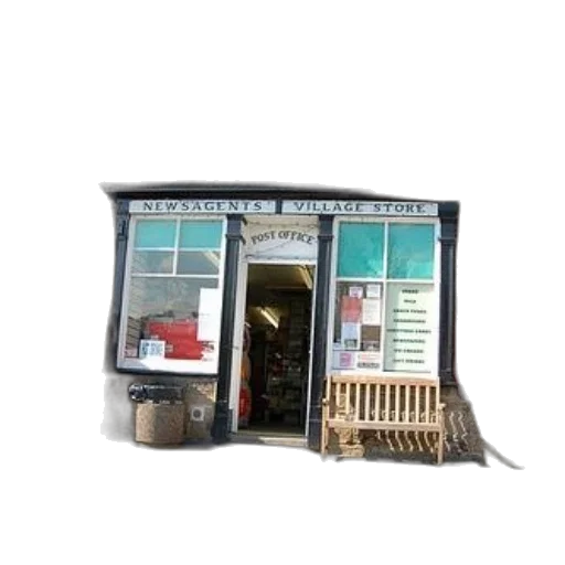 furniture, building, staff, 3d render, quaint, village, store, sign transparent PNG cut-out